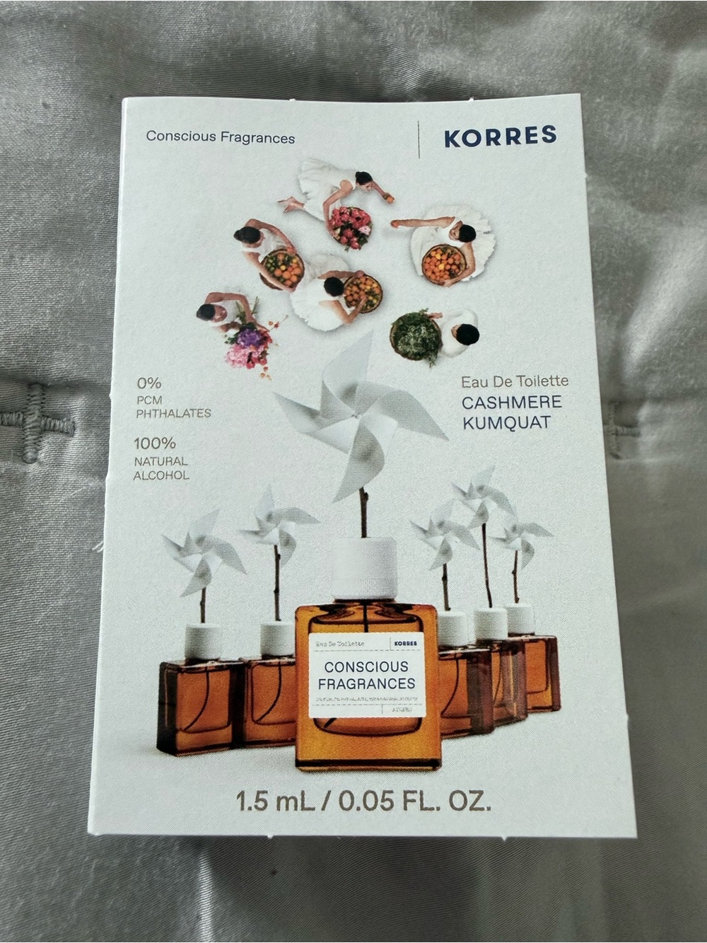 Korres Cashmere Kumquat Sample Vial with White Spray Cap